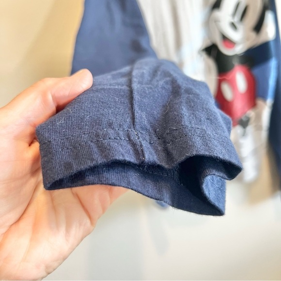 Disney Store Mickey Mouse Long Sleeve Henley Shirt XL Blue Gray Graphic Tee - Picture 4 of 9